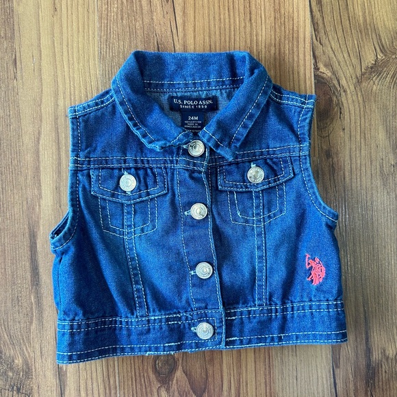 U.S Polo Assn Infant Denim Vest | Size 24 Months - Picture 2 of 5